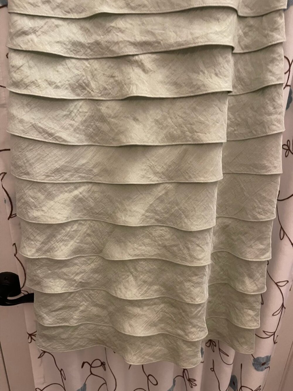 NWT Maggy L SZ 10 Sage Green Tiered Ruffle Cocktail Dress - Picture 4 of 10